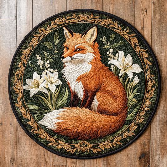Lily Flower Fox WX2605033CL Quilted Round Mat