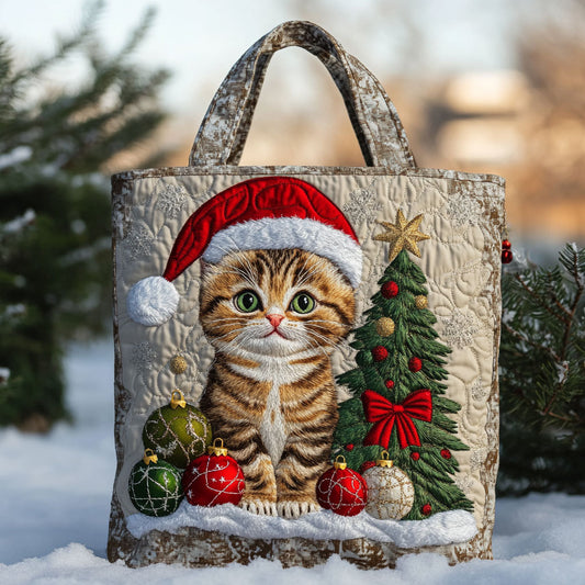 Christmas Cat Spark WN2609010CL Quilted Tote Bag