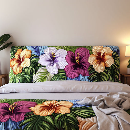 Tropical Hibiscus Bloom KL2212016CL Quilted Headboard Slipcover