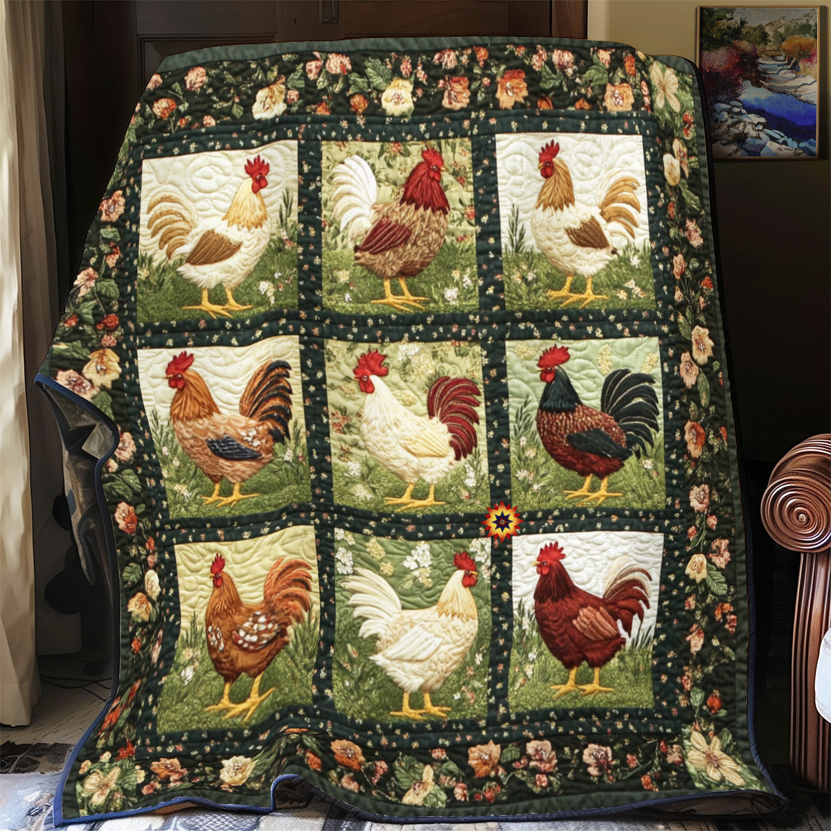 Whimsical Chicken YR2612038CL Quilt