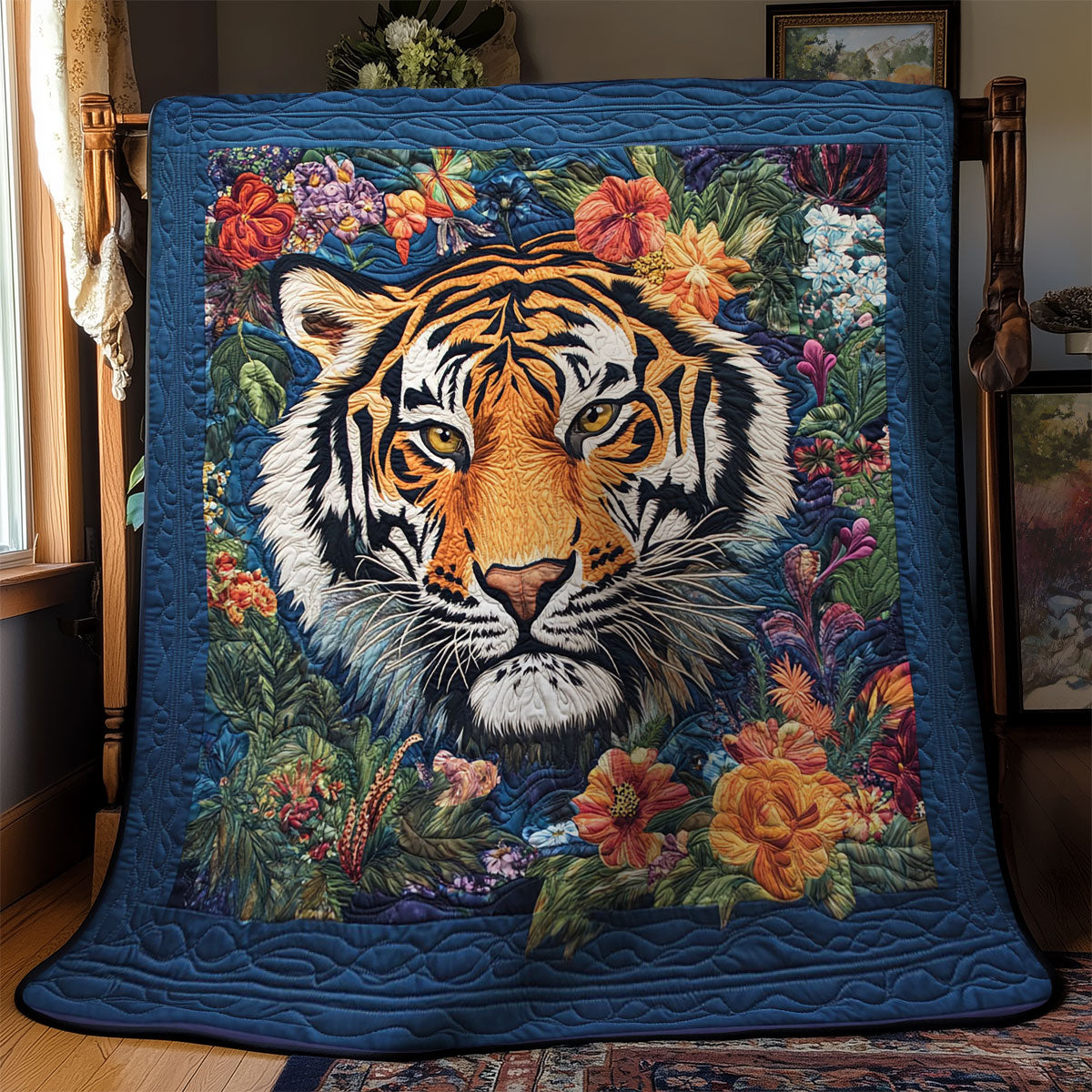 Tiger In Flower WY2301080CL Quilt