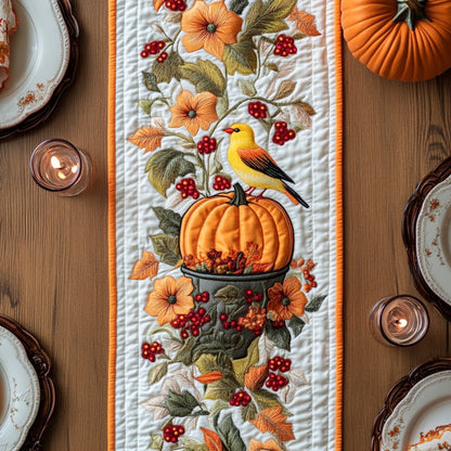 Goldfinch Autumn XR1609015CL Quilted Table Runner