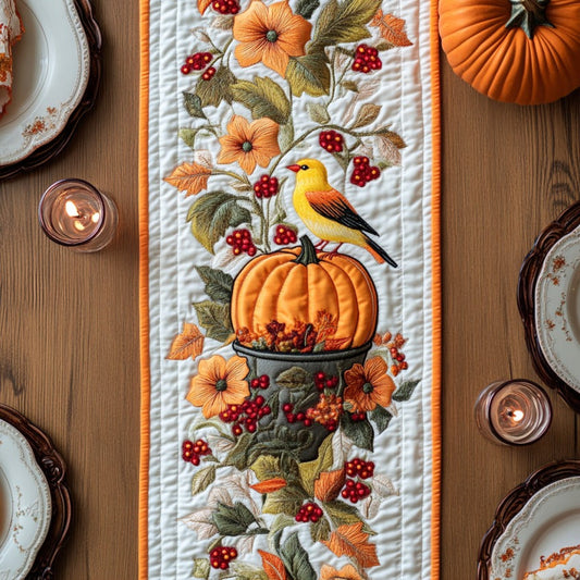 Goldfinch Autumn XR1609015CL Quilted Table Runner