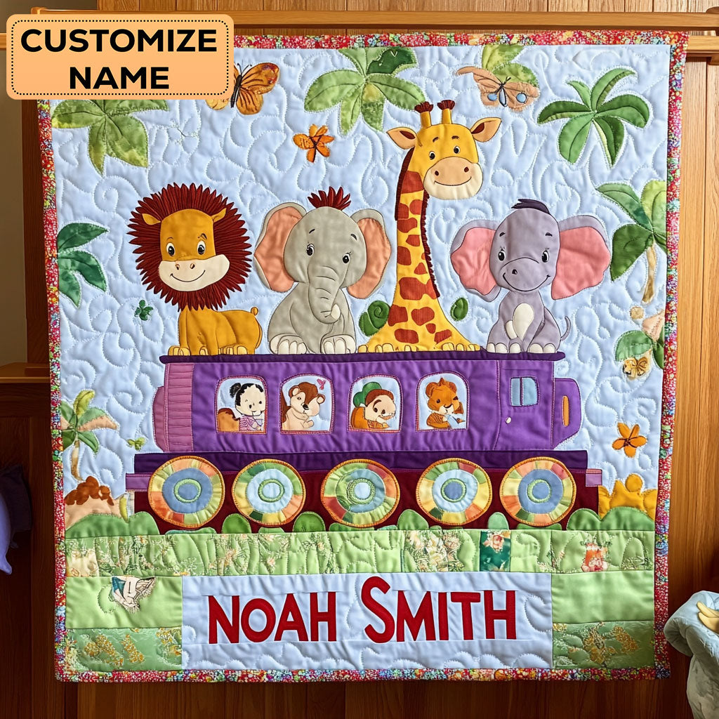Jungle Journey WY1807022CL Personalized Baby Quilt