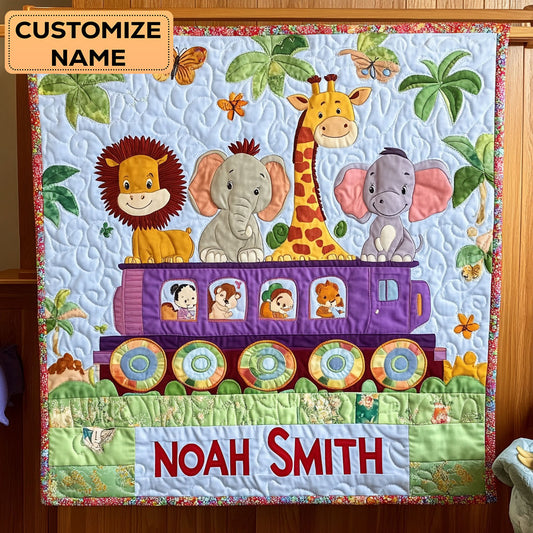 Jungle Journey WY1807022CL Personalized Baby Quilt