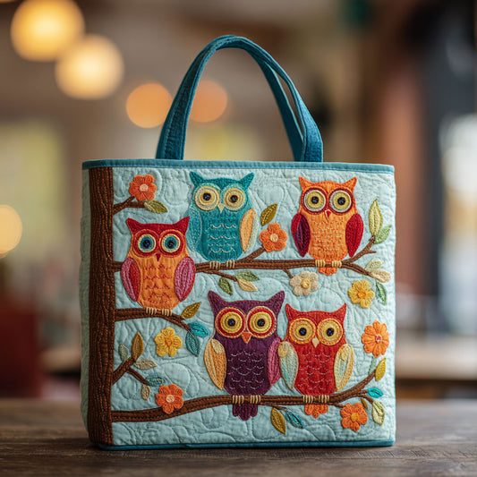 Cheerful Owl CW0210002CL Quilted Tote Bag