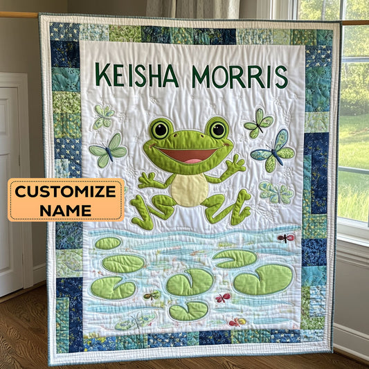 Hoppy Day CP2407046CL Personalized Baby Quilt
