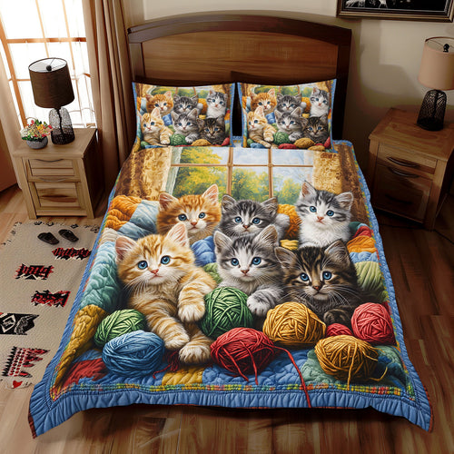 Cat Ball Yarn WX1712047CL Duvet Cover Set