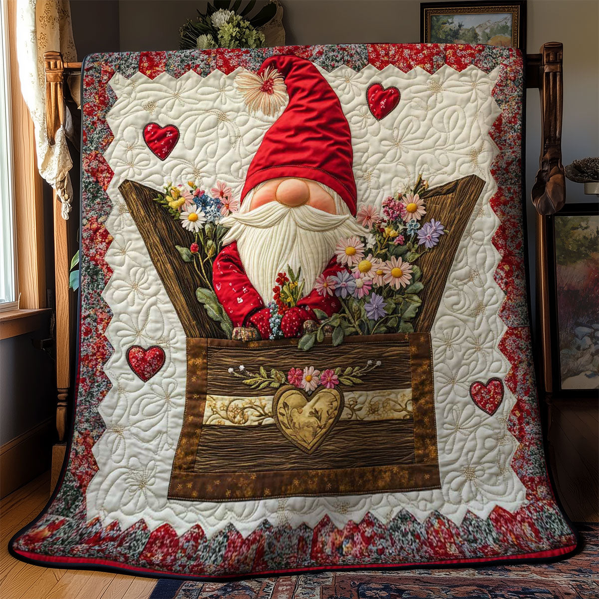 Blossoming Gnome Love WN2512019CL Quilt