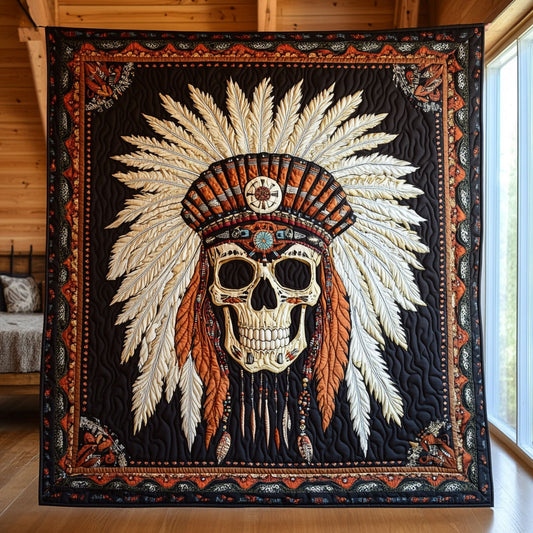 Skull Native American CW0507033CL Quilt