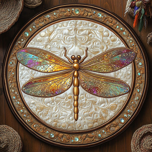 Dragonfly Of Prosperity WY3006058CL Quilted Round Mat