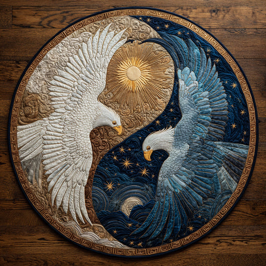 Yin Yang Eagle CW0309010CL Quilted Round Mat