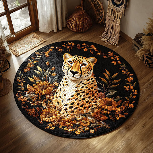 Cheetah Floral WY2205032CL Quilted Round Mat
