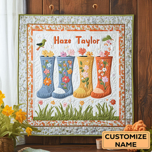 Rainbow Boots WN2407058CL Personalized Baby Quilt