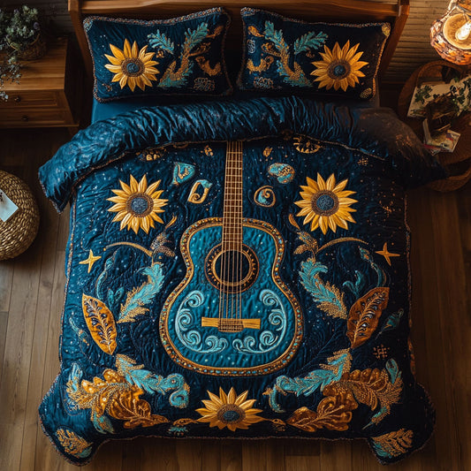 Boho Sunset Guitar Dreams WY2306025CL Duvet Cover Set