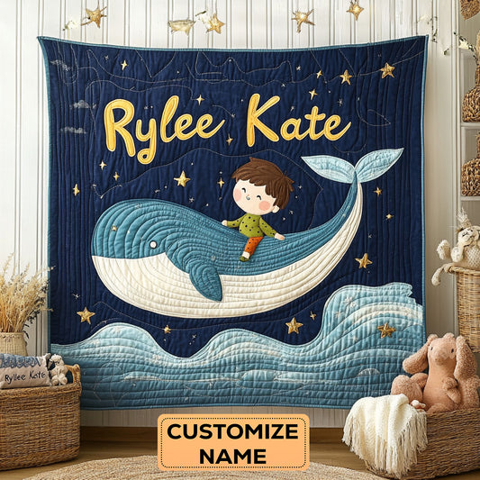 Starry Ride WJ2907016CL Personalized Baby Quilt