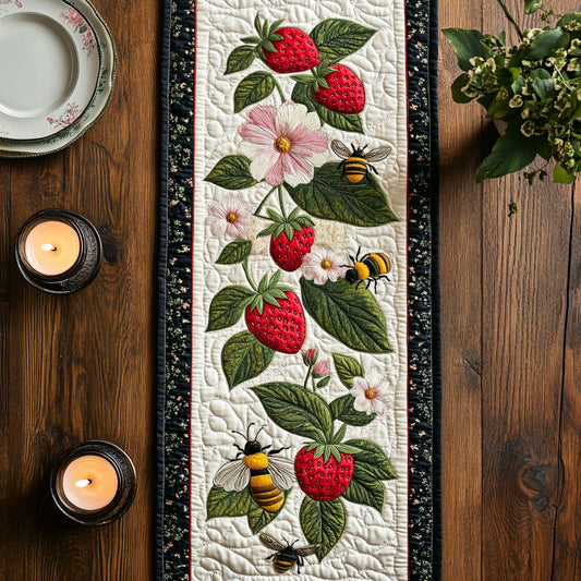 Sweet Strawberry CW1906046CL Quilted Table Runner