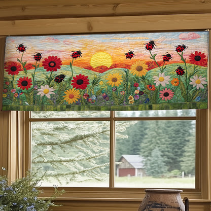 Wildflowe Ladybug Meadow WY0406045CL Quilted Valance