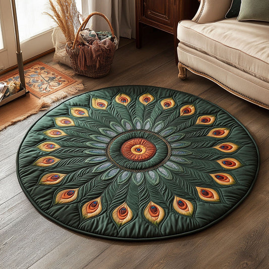 Opal Feathers CP1508047CL Quilted Round Mat