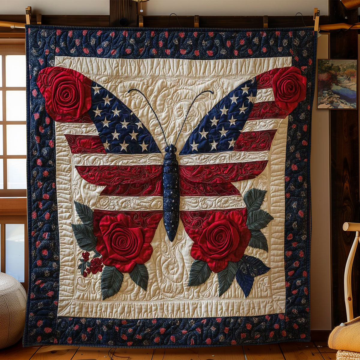 Memorial Day Butterfly WN0804022CL Quilt