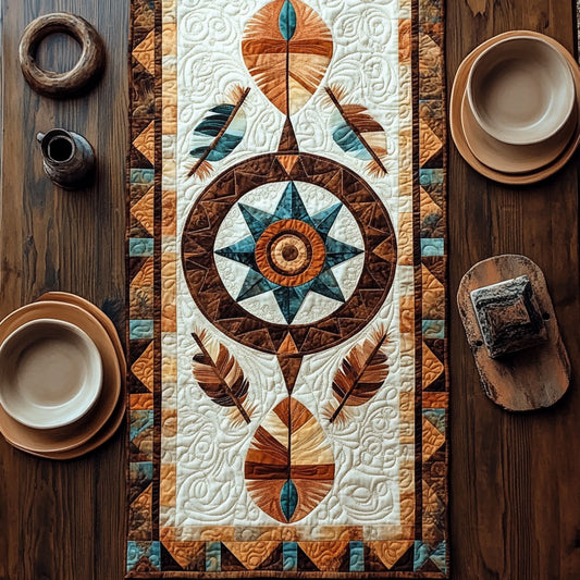 Native Feather Rise WN1407050CL Quilted Table Runner