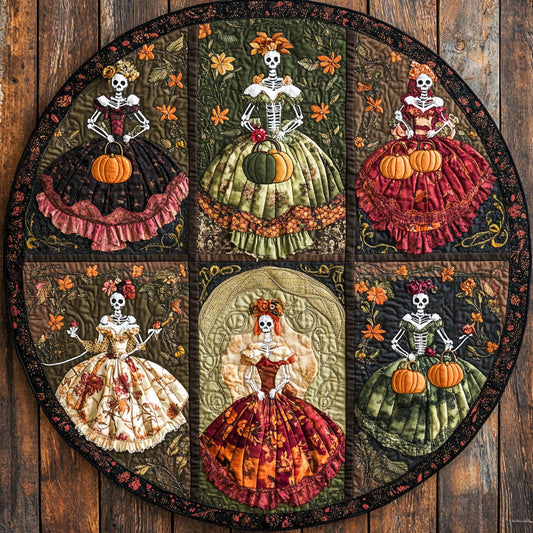 Autumn Skeleton Lady WN1908010CL Quilted Round Mat