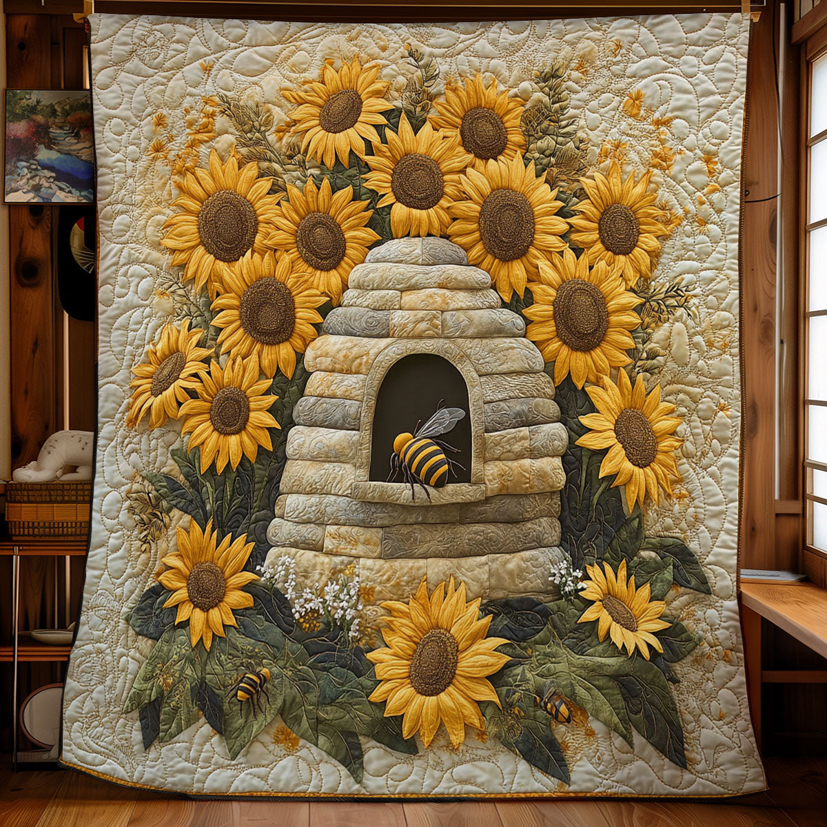 Sunflower Beehive WY2403012CL Quilt