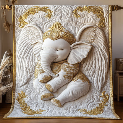 Golden Halo Elephant WY0906041CL Quilt