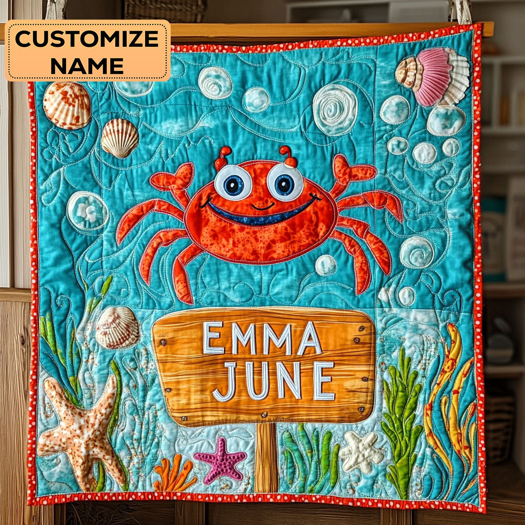 Crabby Cutie WY0108019CL Personalized Baby Quilt