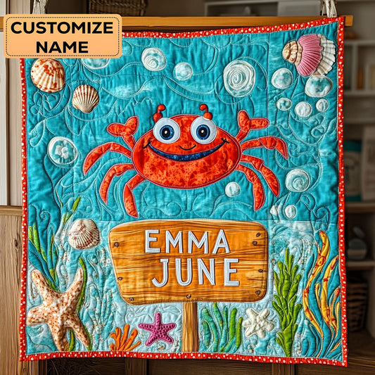 Crabby Cutie WY0108019CL Personalized Baby Quilt