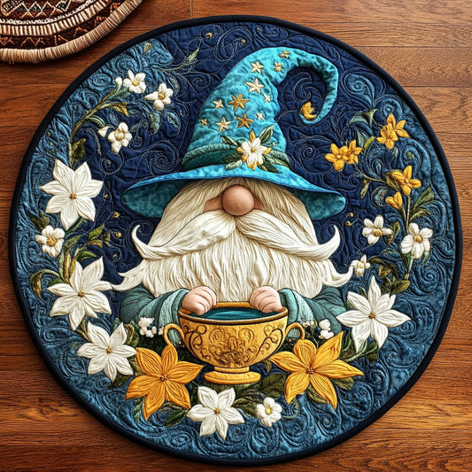 Lilies Gnome WY3005043CL Quilted Round Mat