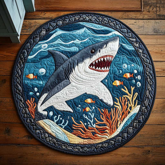 Shark Hunting CQ1405013CL Quilted Round Mat
