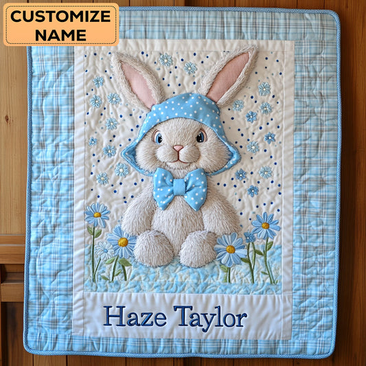 Meadow Bunny WN1807073CL Personalized Baby Quilt
