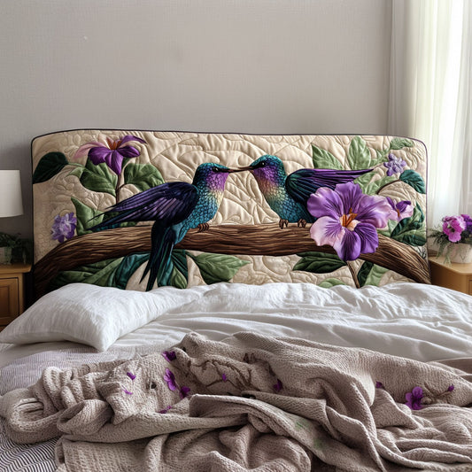 Floral Hummingbird Love KL2212005CL Quilted Headboard Slipcover