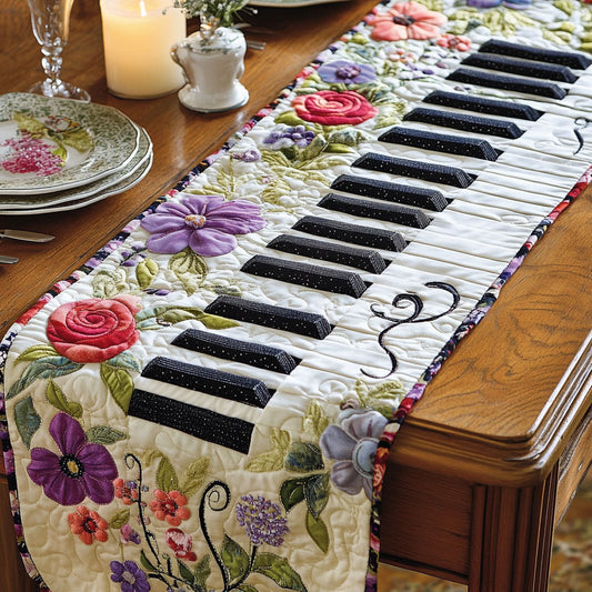 Floral Piano CW3005611CL Quilted Table Runner