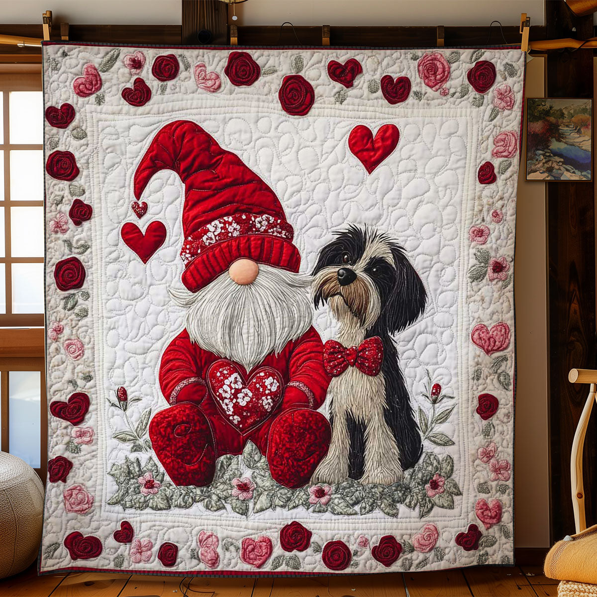 Valentine Gnome With Schnauzer WN0801007CL Quilt