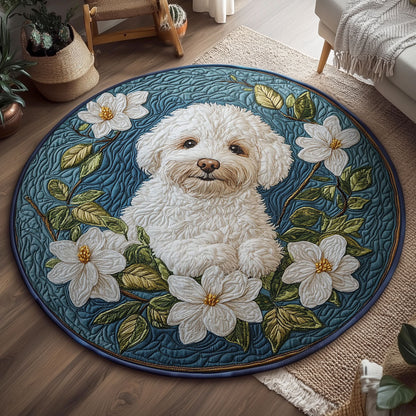 Fluffy Flowers WY2203064CL Quilted Round Mat