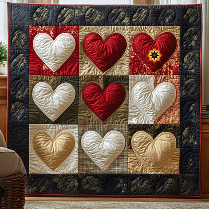 Puff Hearts WP2412031CL Quilt