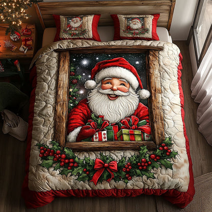 Santa Merry Window WN1811076CL Duvet Cover Set