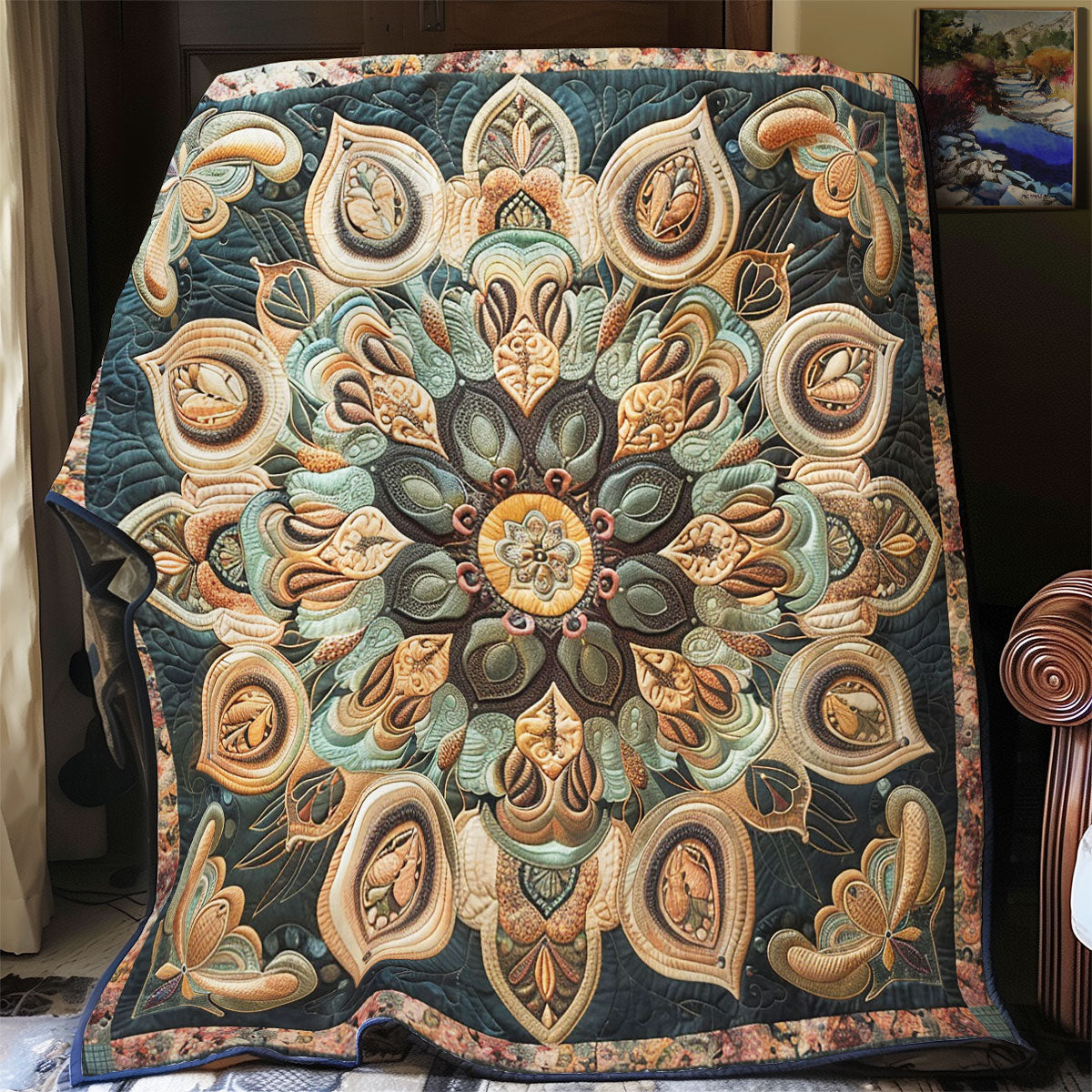 Mystic Dark Flower WY2702091CL Quilt
