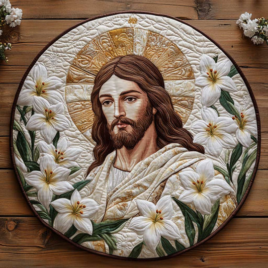 Christianity Jesus Glory WN2503044CL Quilted Round Mat