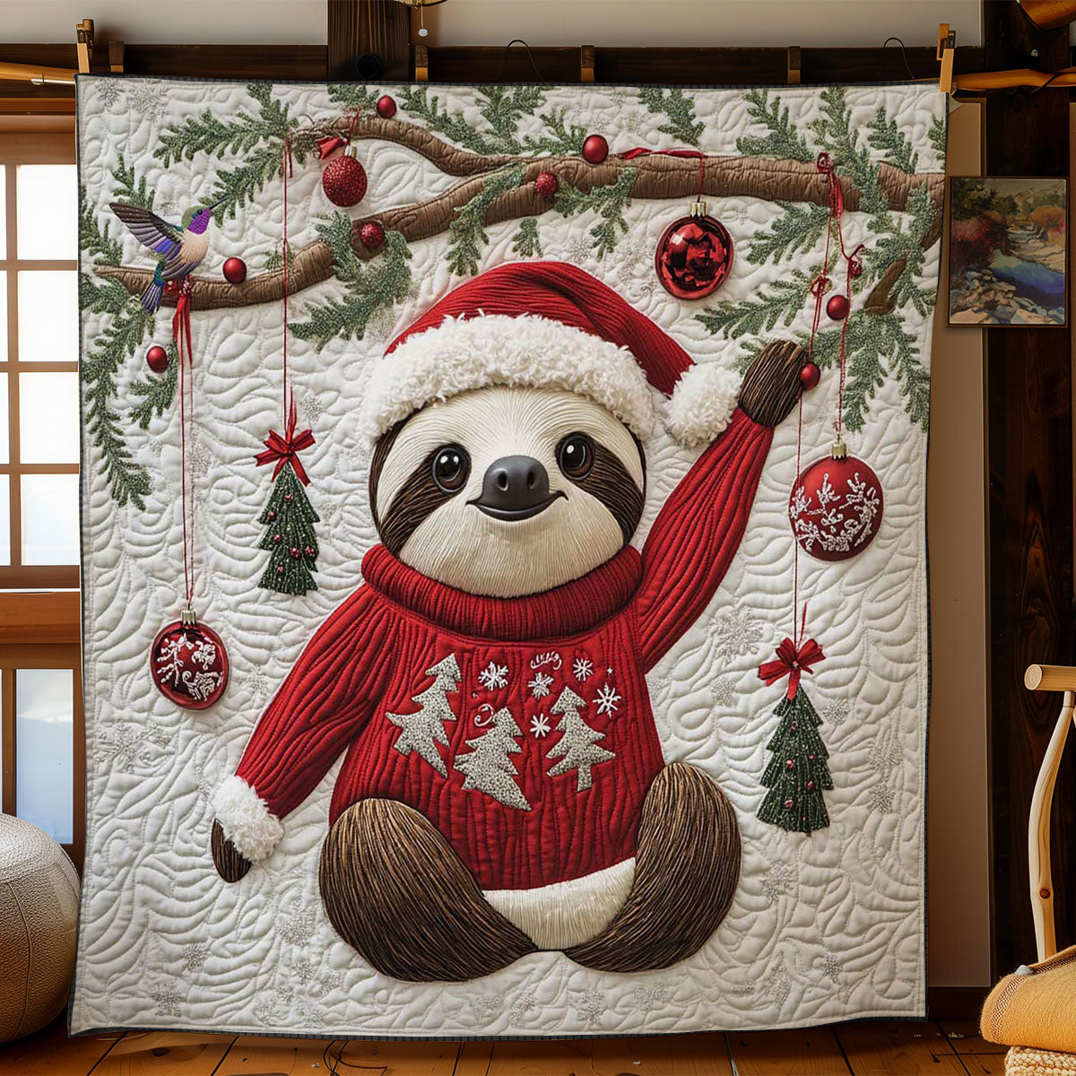 Santa Sloth Cozy WN1612009CL Quilt