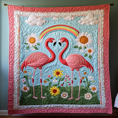 Rainbow Meadow Flamingo WY2208129CL Quilt