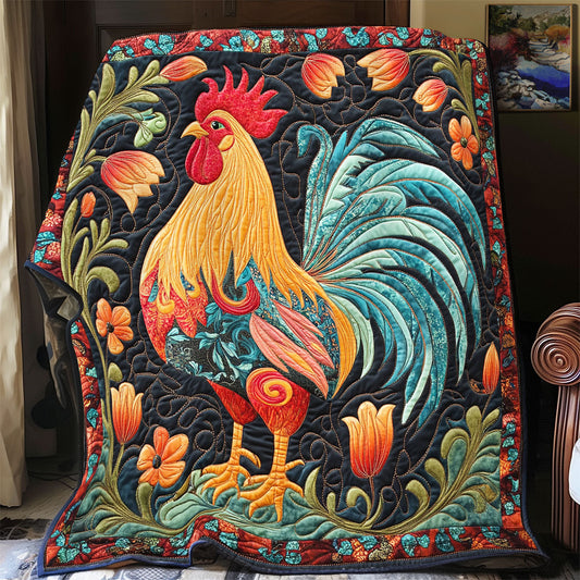 Floral Rooster WX3105026CL Quilt