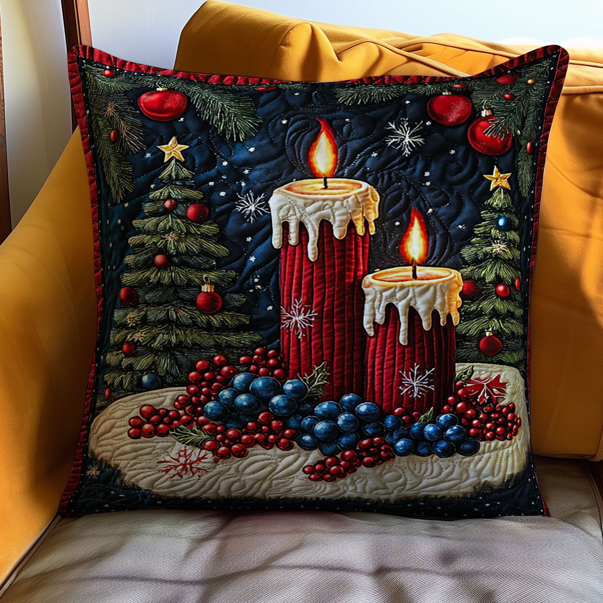 Christmas Candle WJ2111040CL Quilt Pillow Case