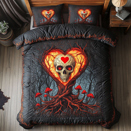 Mushroom Heart Skull WY0406014CL Duvet Cover Set