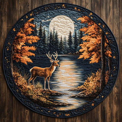 Deer Forest CW1505114CL Quilted Round Mat
