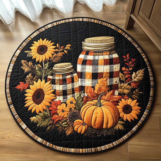 Golden Sunflower WN1403029CL Quilted Round Mat