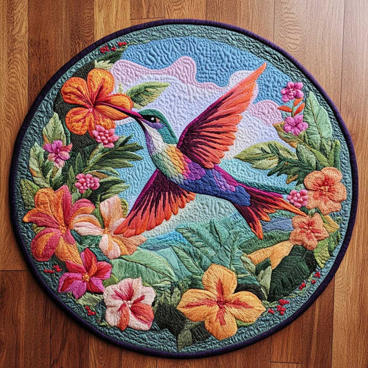 Sunlit Hummingbird WN2904053CL Quilted Round Mat