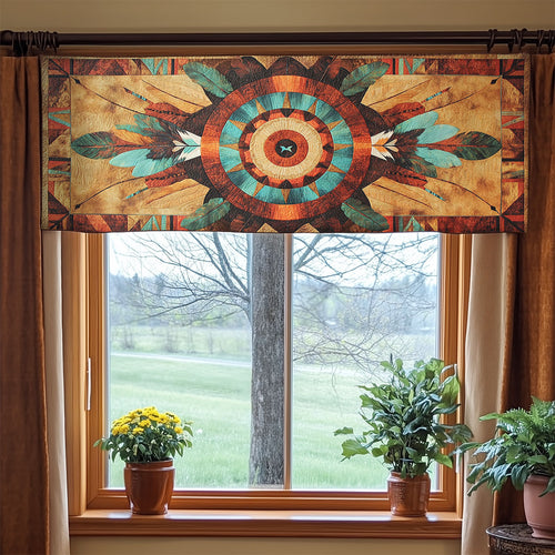 Native Grid Compass WN1407088CL Quilted Valance